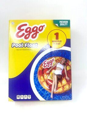 Eggo Waffle 5’ Pool Float Novelty Water Float for Ages 14+ Summer Fun Beach